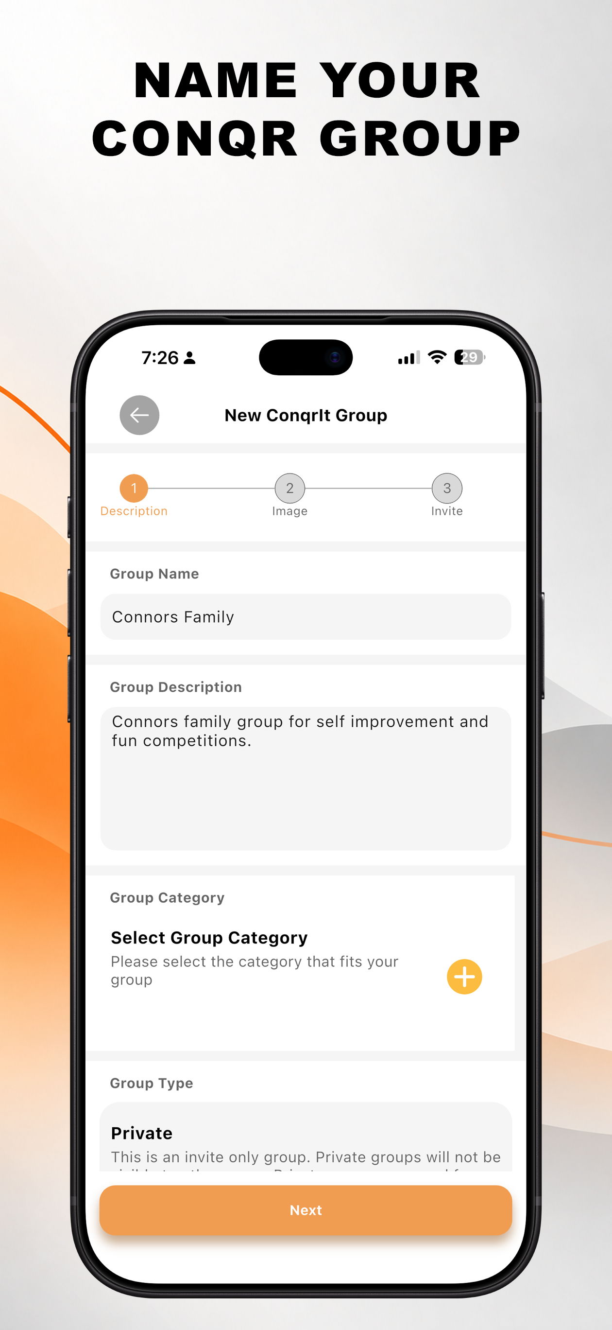 Create group step 2